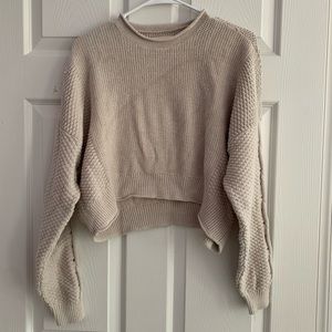 Hollister Cropped Waffle Sweater